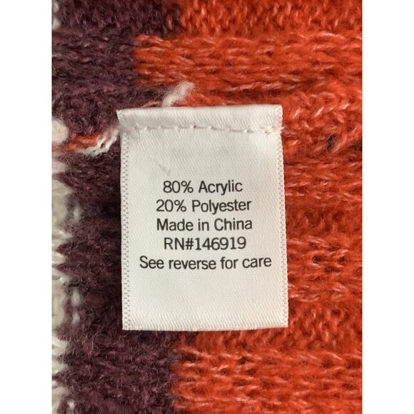 SO Womens Multicolored Striped Ribbed Knit Winter Sweater Medium - Picture 12 of 13